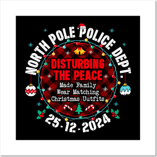 North Pole Police Dept Made Family wear matching Christmas Posters and Art